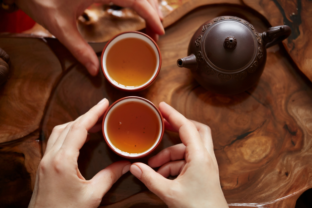 Top,View,Tea,Set,A,Wooden,Table,For,Tea,Ceremony